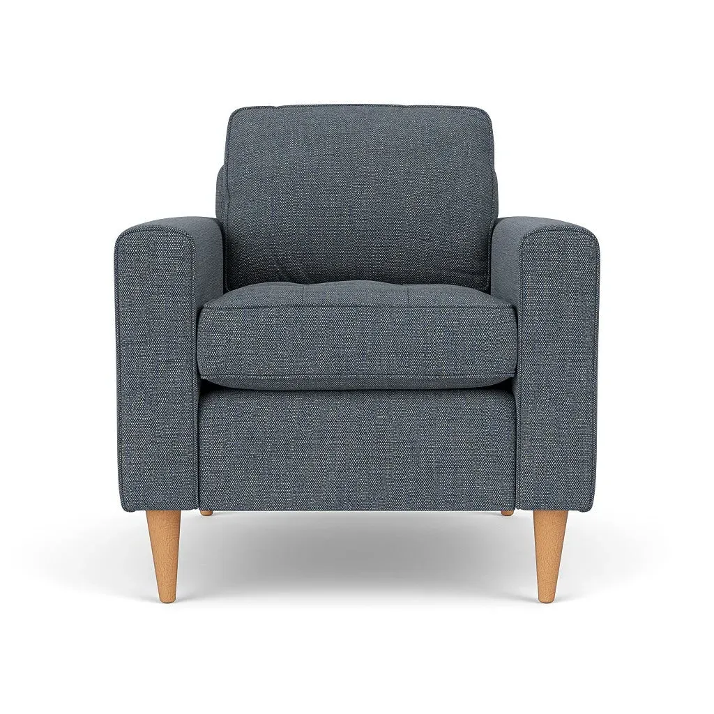 Armchair - Indigo, Rustic Weave