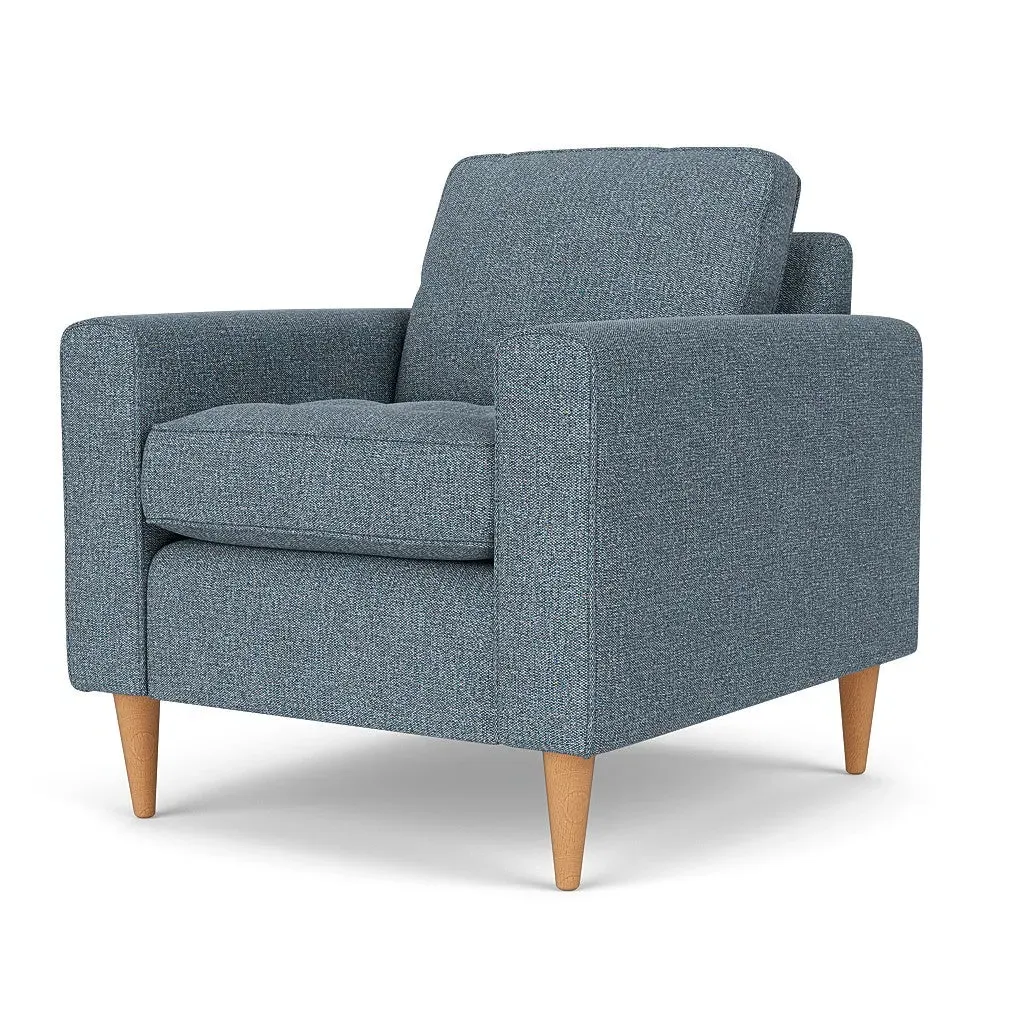 Armchair - Mid Blue, Aquaclean Oxford