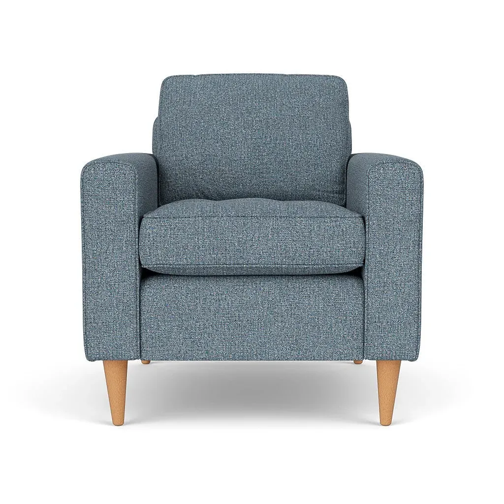 Armchair - Mid Blue, Aquaclean Oxford