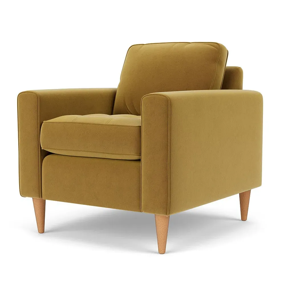 Armchair - Mustard, Matt Velvet