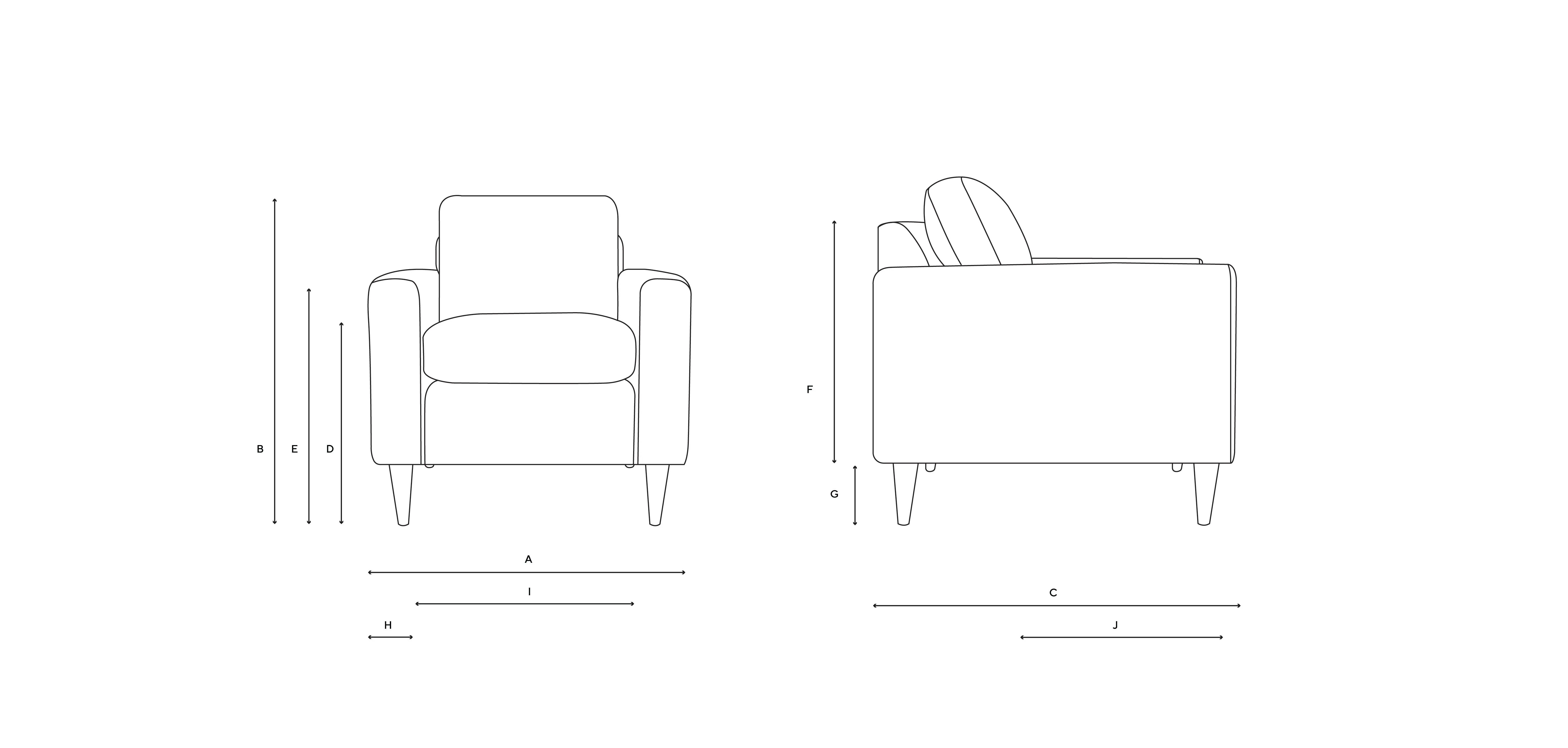 Armchair - Navy, Herringbone Weave