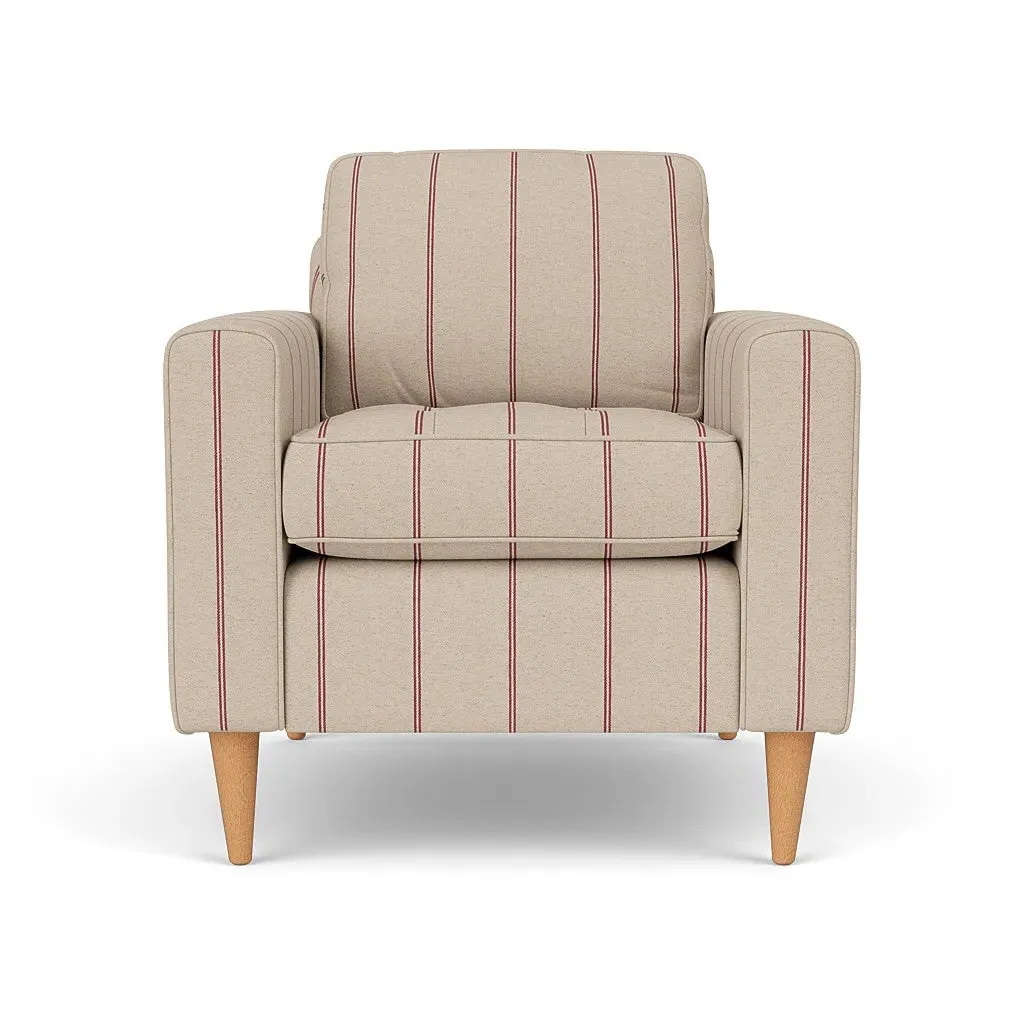 Armchair - Raspberry, Compton Stripe
