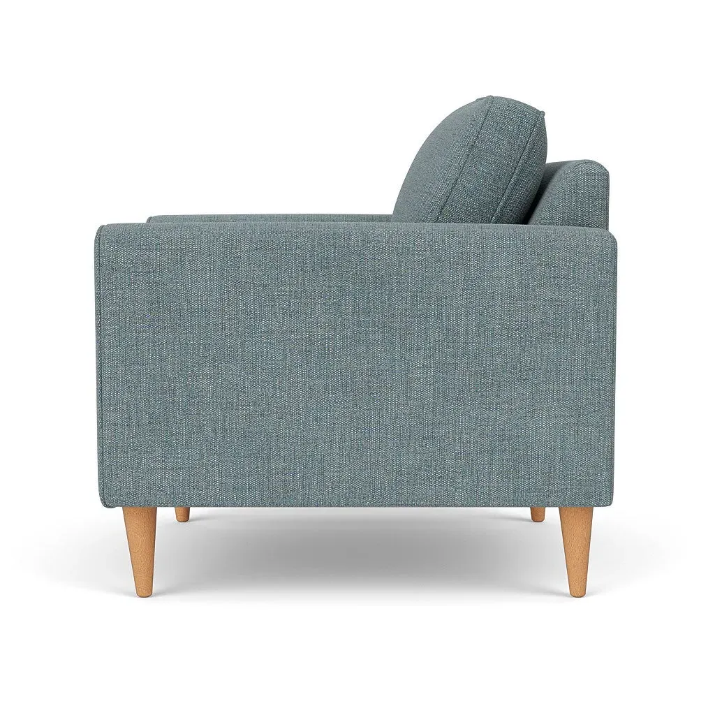 Armchair - Teal Marl, Rustic Weave