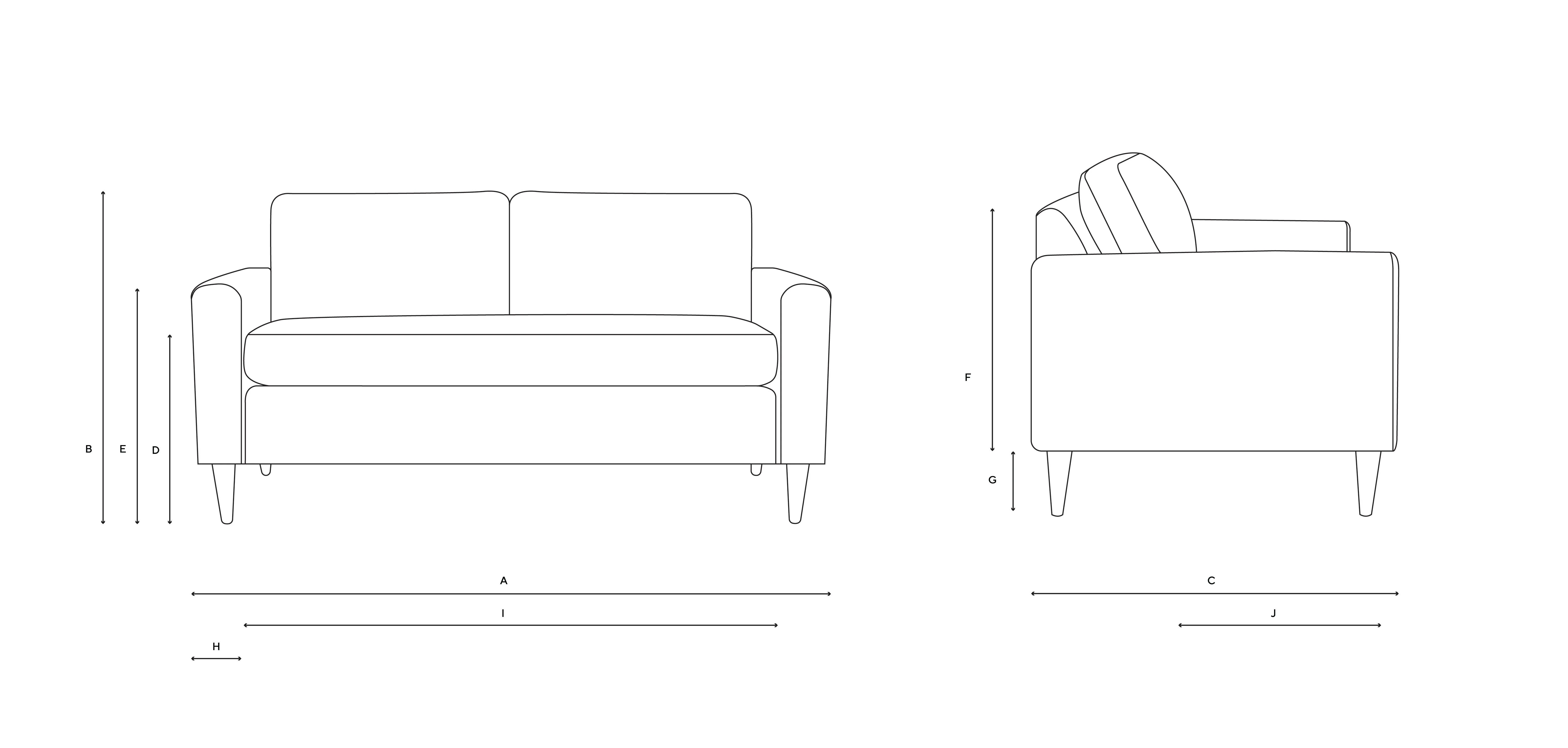 Saxon 2-Seater Sofa - Dove Grey, Linen Mix