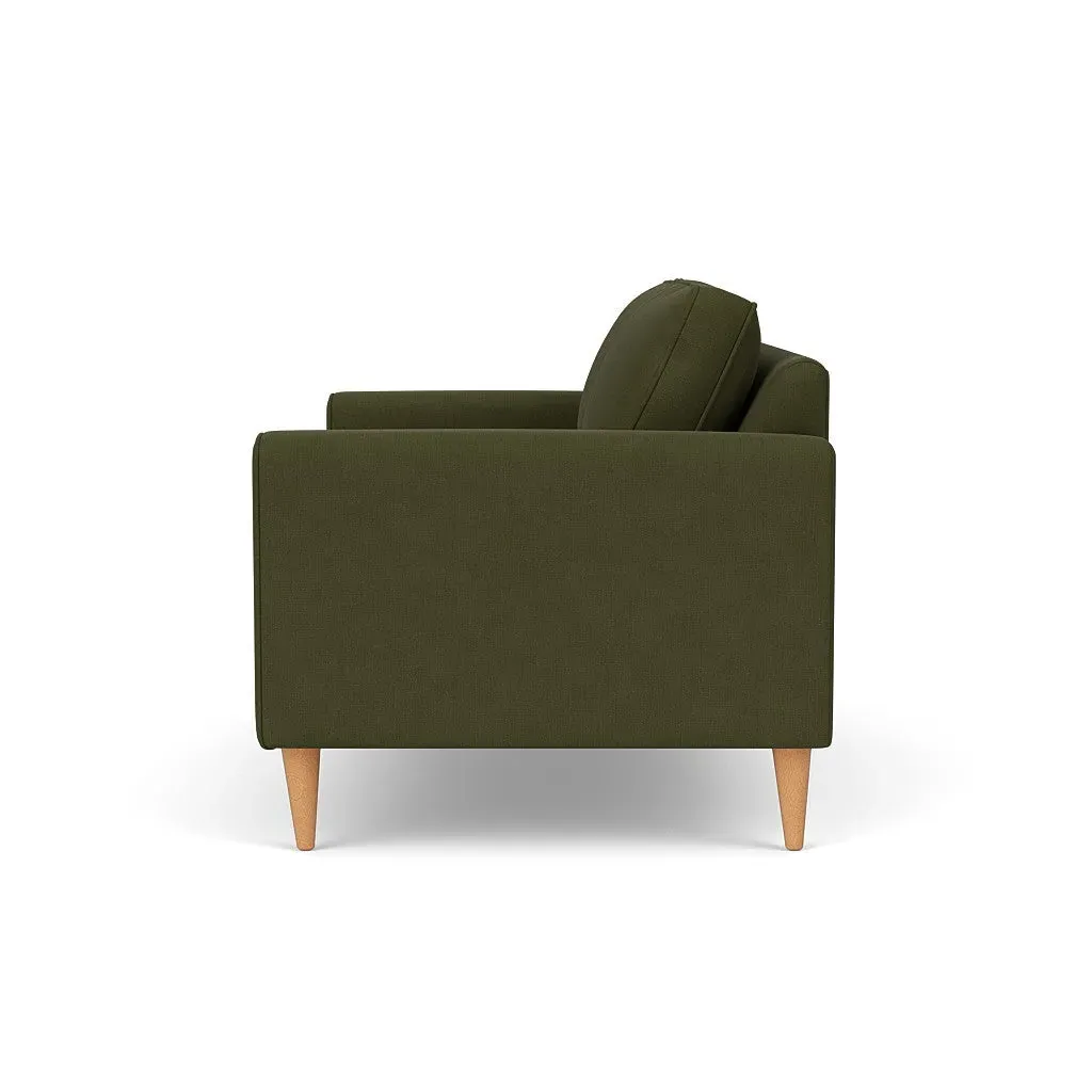 Saxon 2-Seater Sofa - Forest Green, Linen Mix