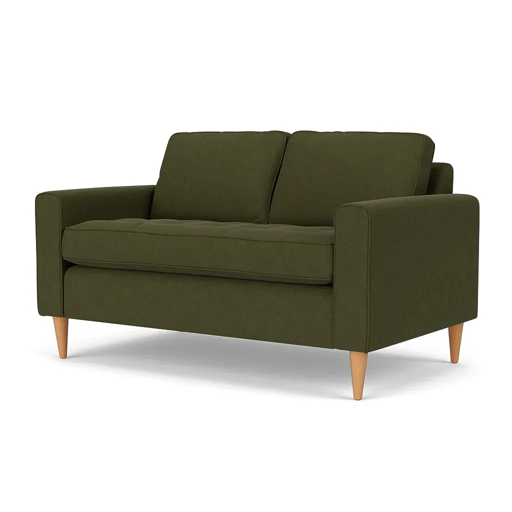 Saxon 2-Seater Sofa - Forest Green, Linen Mix