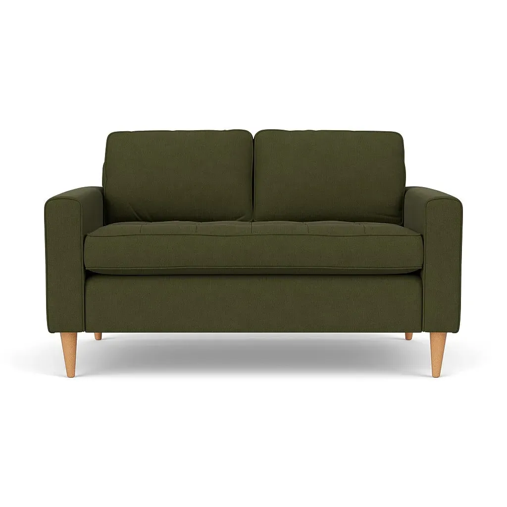 Saxon 2-Seater Sofa - Forest Green, Linen Mix