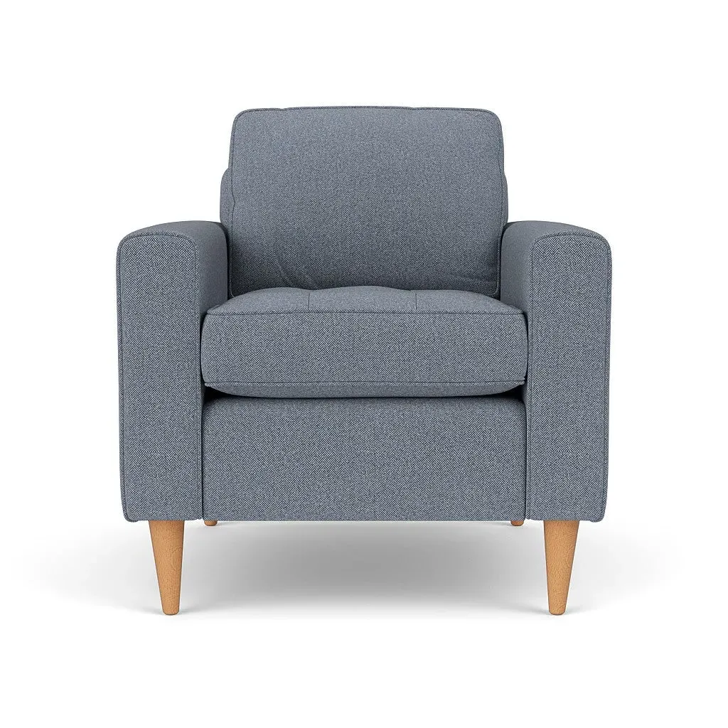 Saxon Armchair - Navy, Eco Herringbone image