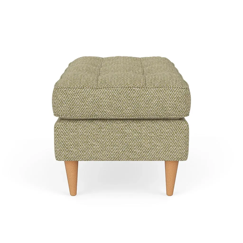 Foot Stool - Apple, Herringbone Weave