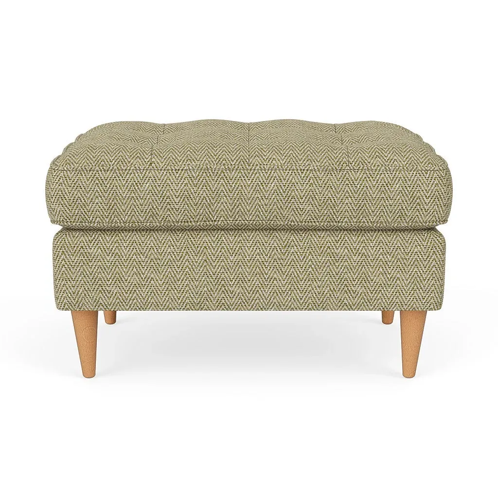 Foot Stool - Apple, Herringbone Weave