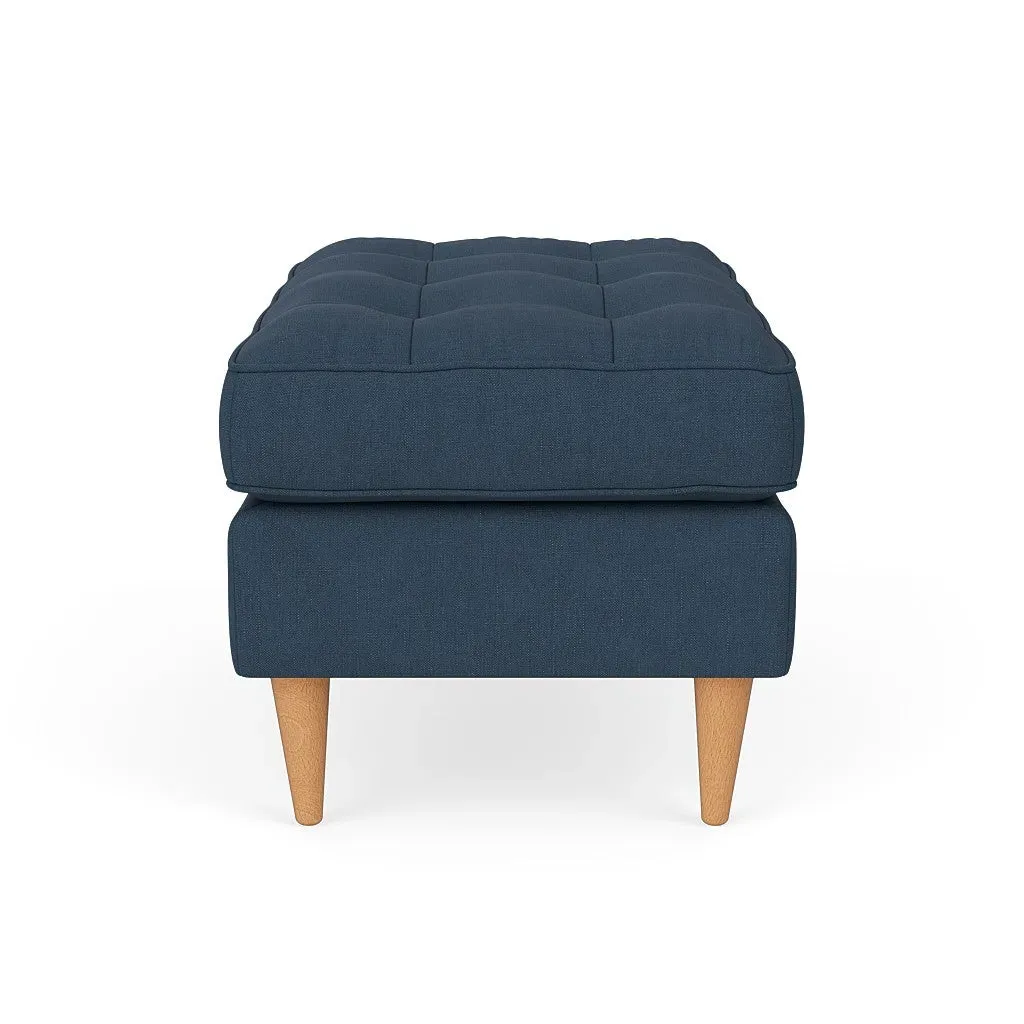 Foot Stool - Indigo, House Linen Mix