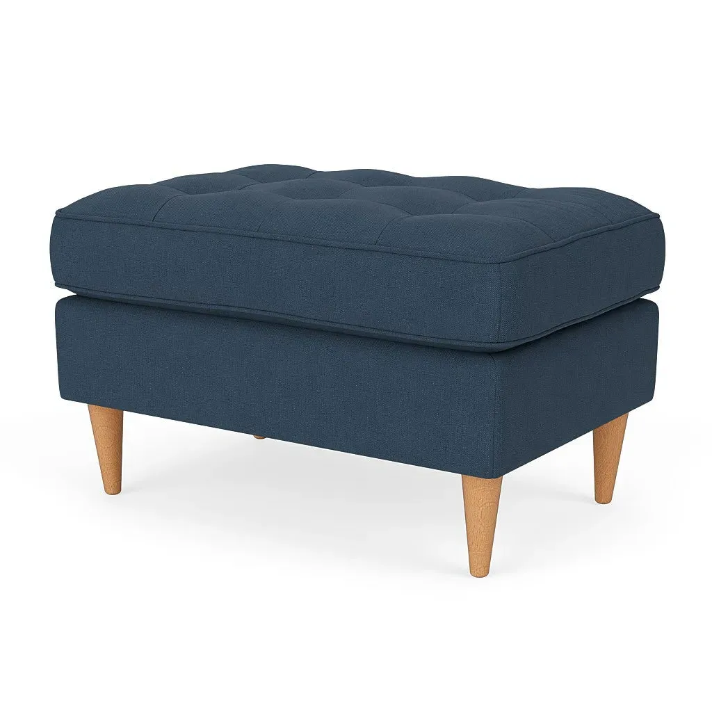 Foot Stool - Indigo, House Linen Mix
