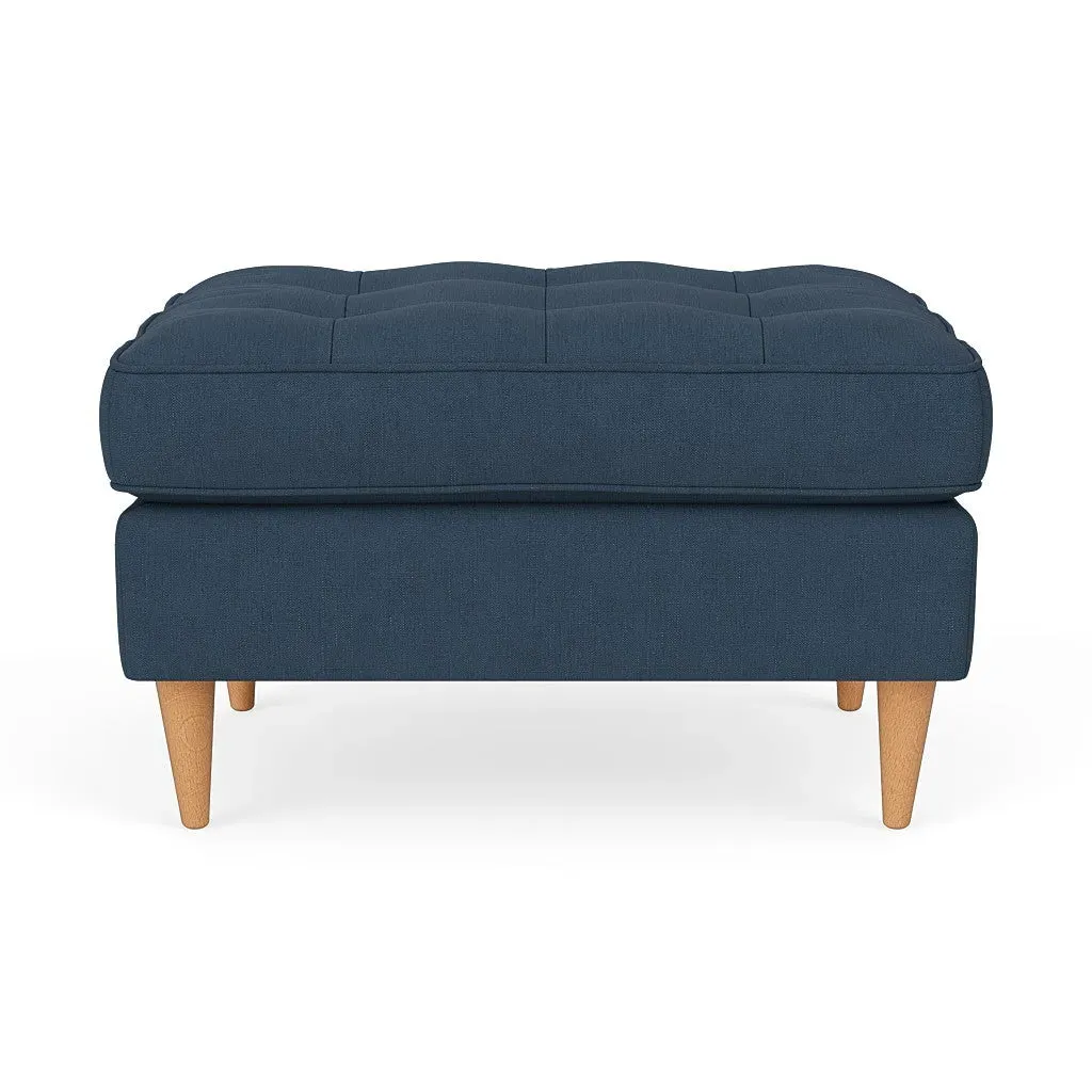Foot Stool - Indigo, House Linen Mix
