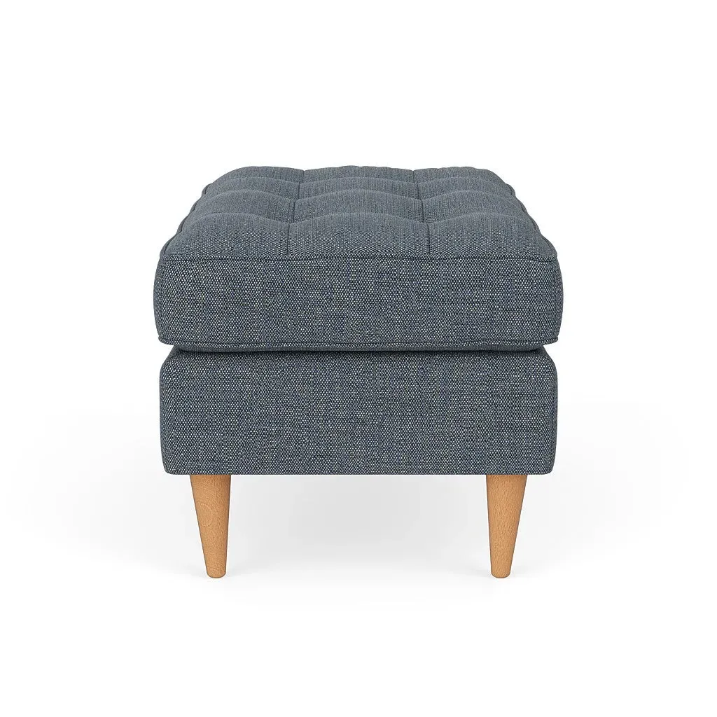 Foot Stool - Indigo, Rustic Weave