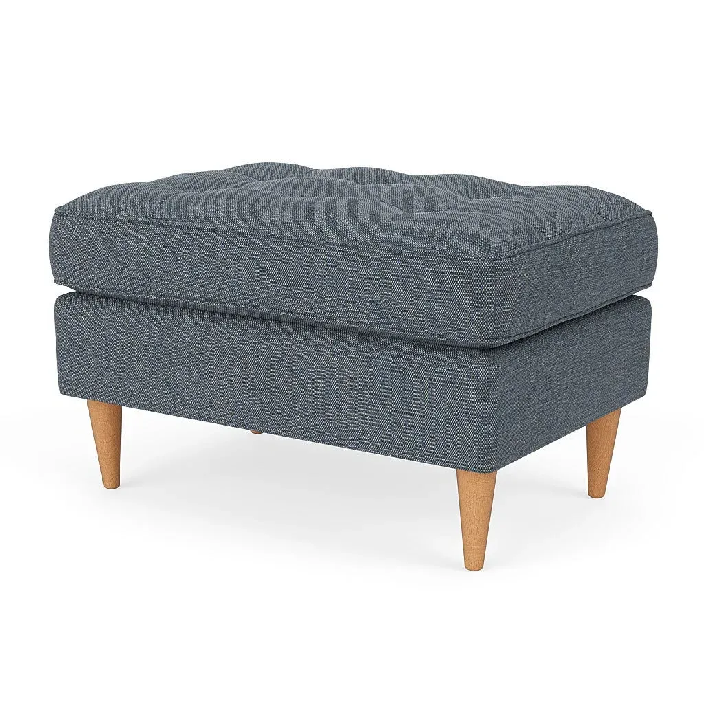 Foot Stool - Indigo, Rustic Weave