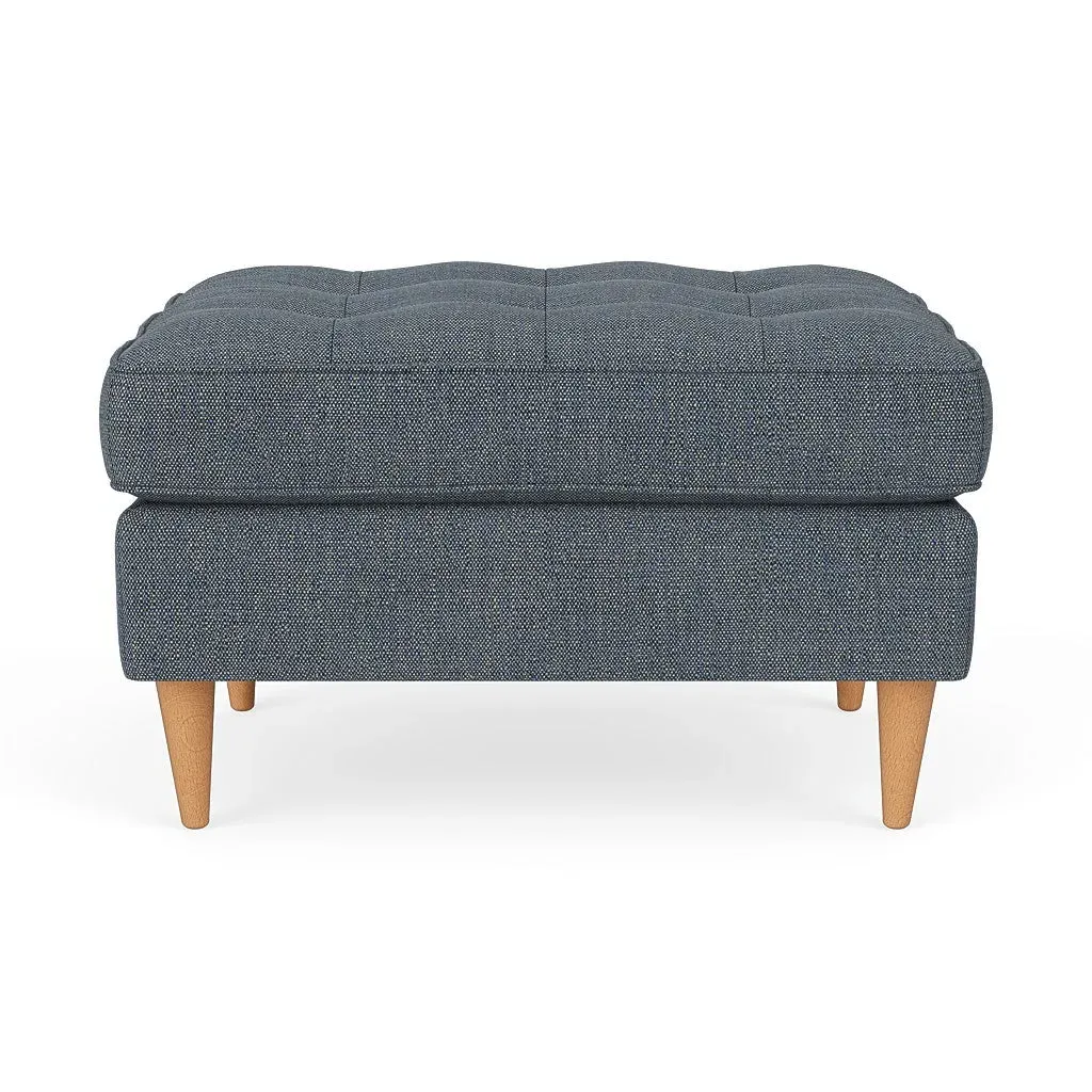 Foot Stool - Indigo, Rustic Weave