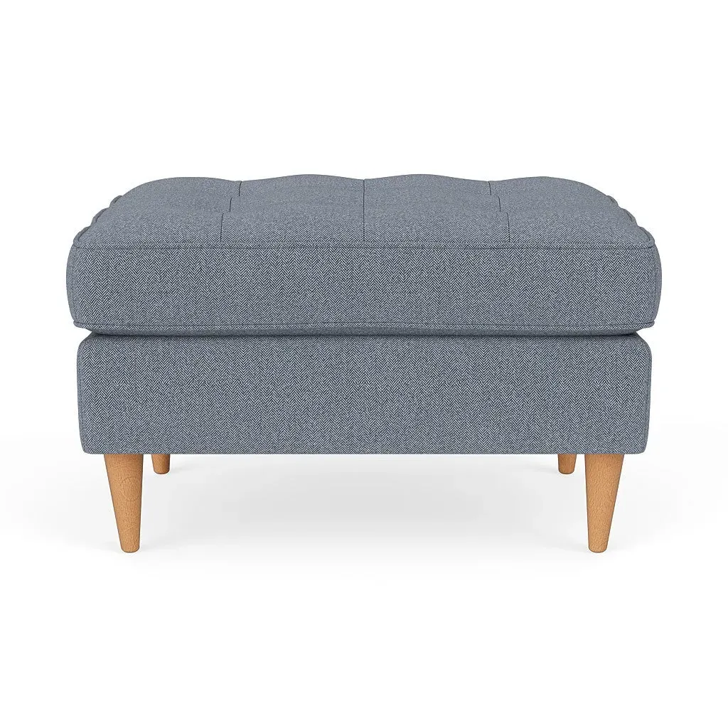 Foot Stool - Navy, Eco Herringbone image