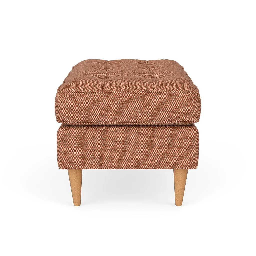 Saxon Foot Stool - Brick, Herringbone Weave
