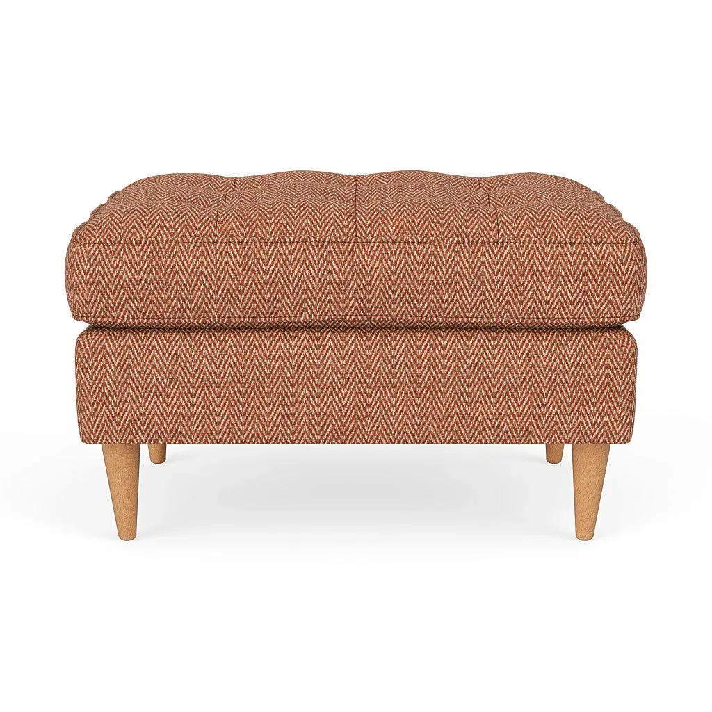Saxon Foot Stool - Brick, Herringbone Weave