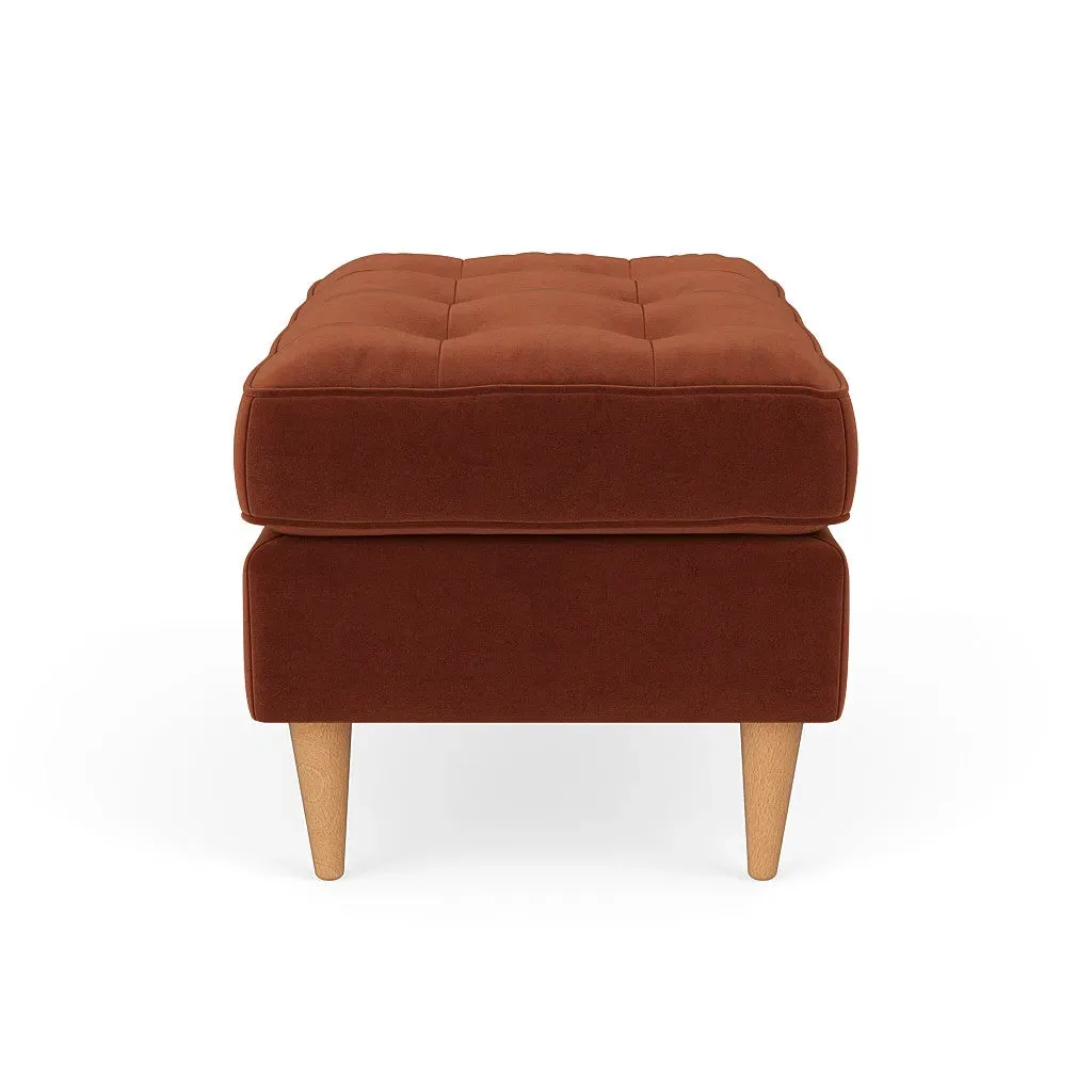 Saxon Foot Stool - Brick, Matt Velvet