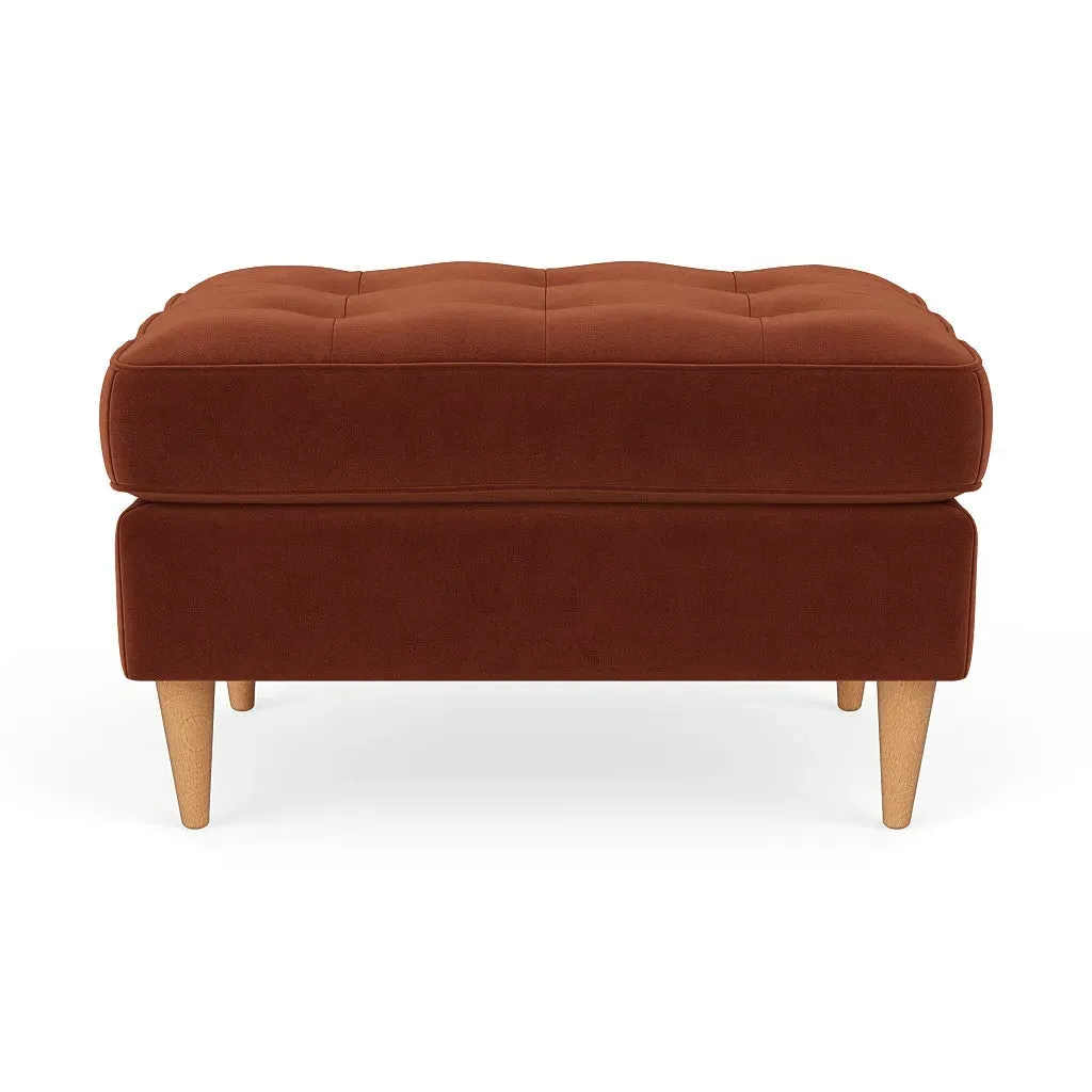 Saxon Foot Stool - Brick, Matt Velvet image