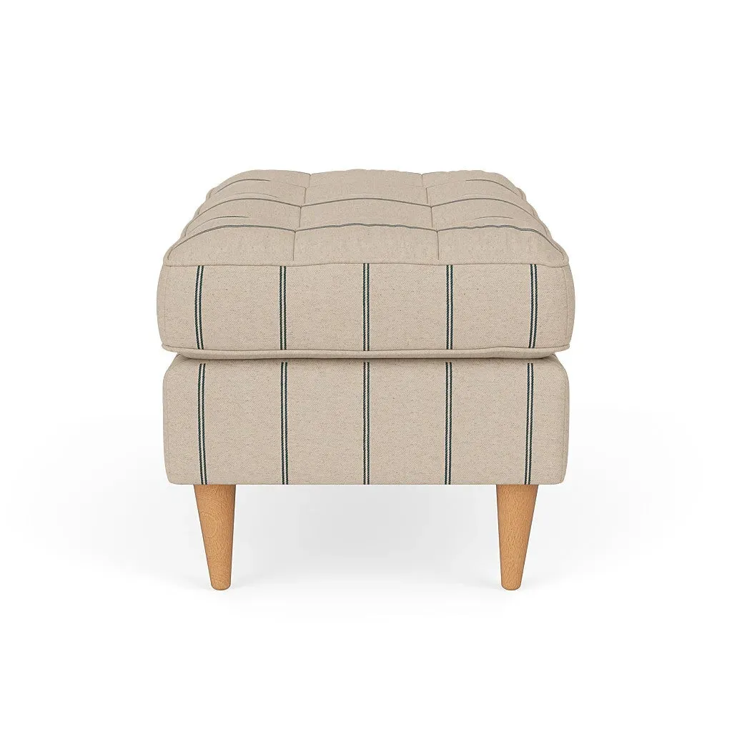 Saxon Foot Stool - Charcoal, Compton Stripe