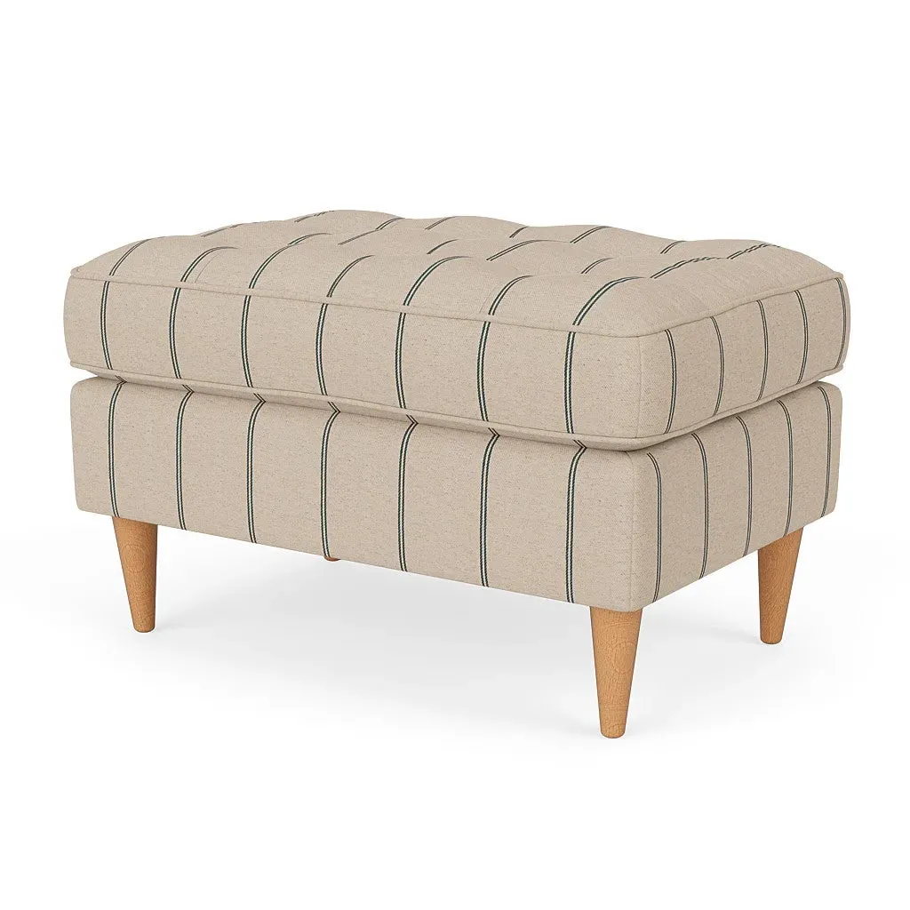 Saxon Foot Stool - Charcoal, Compton Stripe