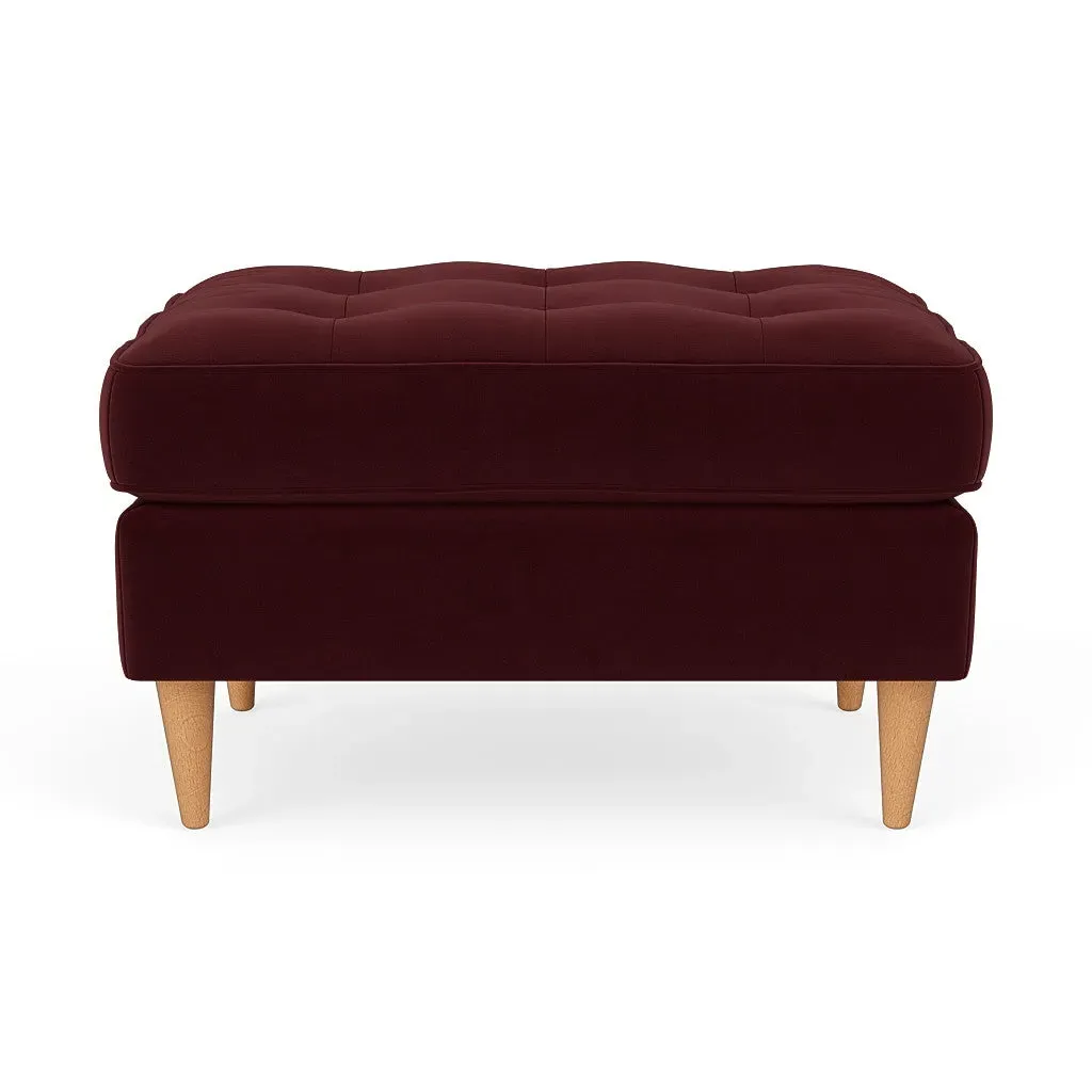 Saxon Foot Stool - Dark Rosehip, Matt Velvet image