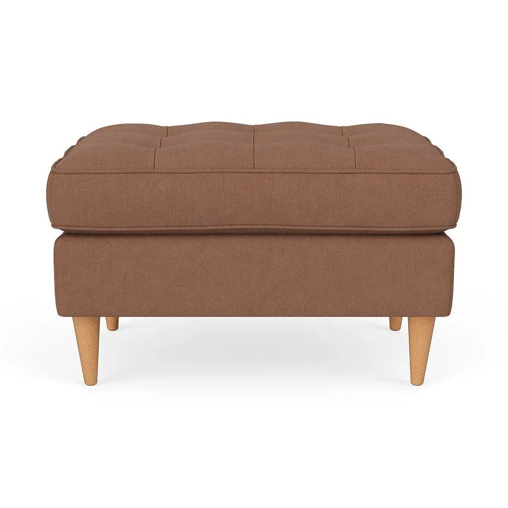 Saxon Foot Stool - Dusky Blush, House Linen Mix image