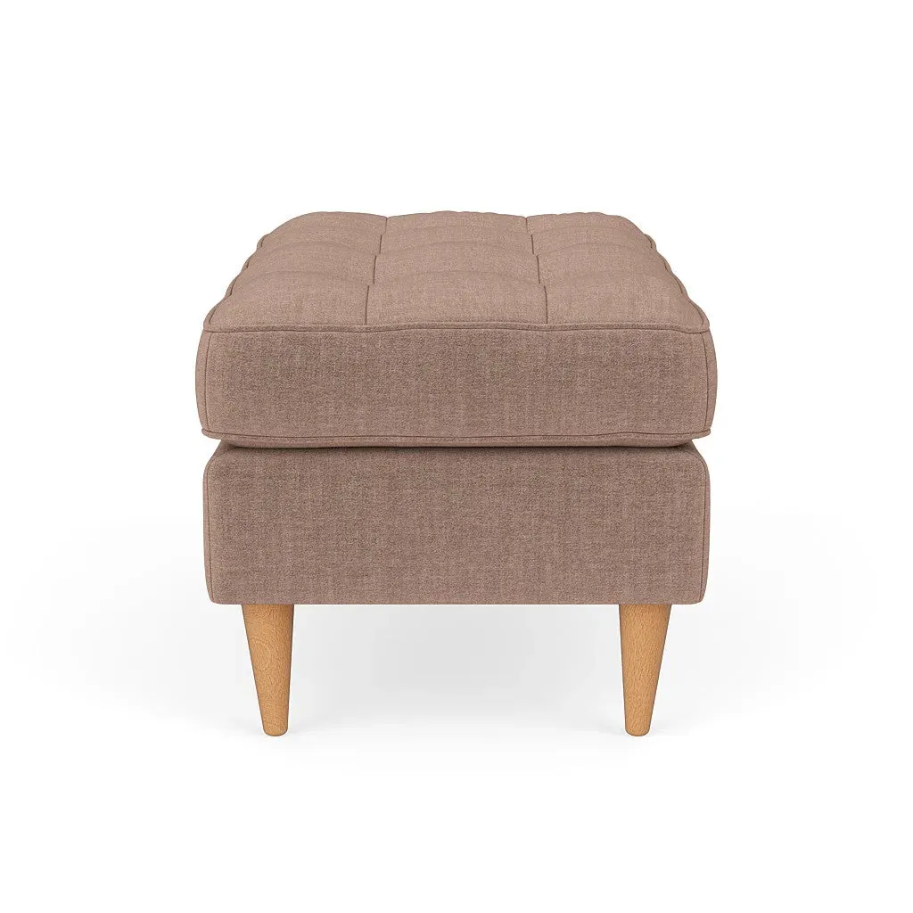 Saxon Foot Stool - Dusky Rose, Eco Chenille