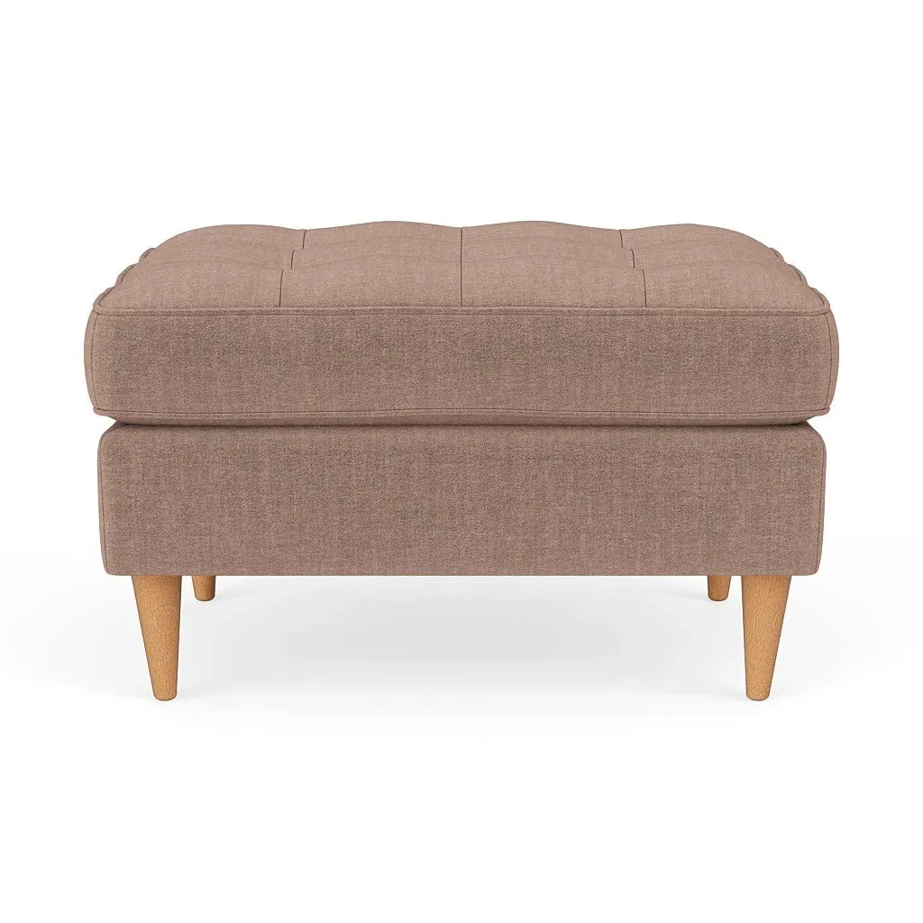 Saxon Foot Stool - Dusky Rose, Eco Chenille