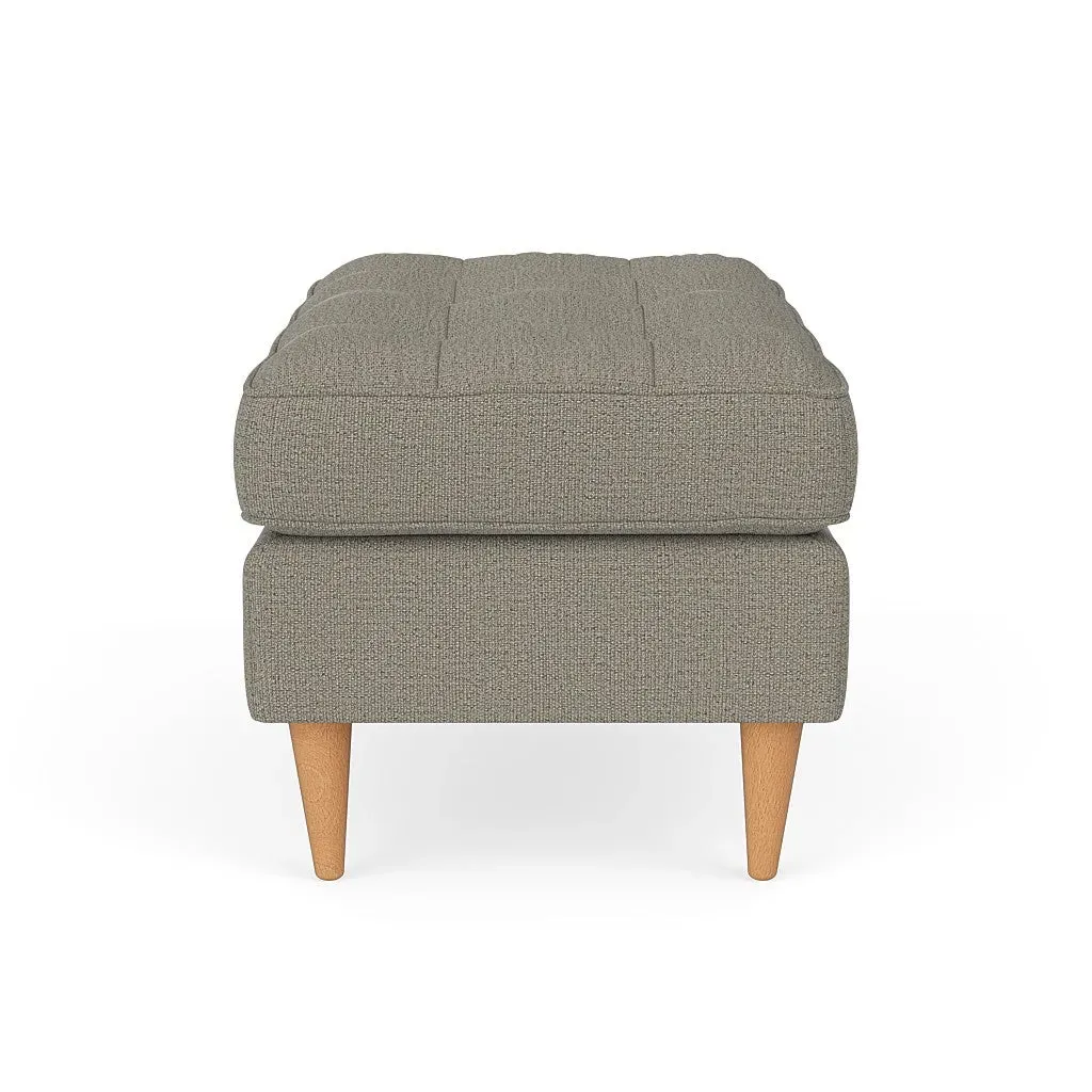 Saxon Foot Stool - Flax, Rustic Weave