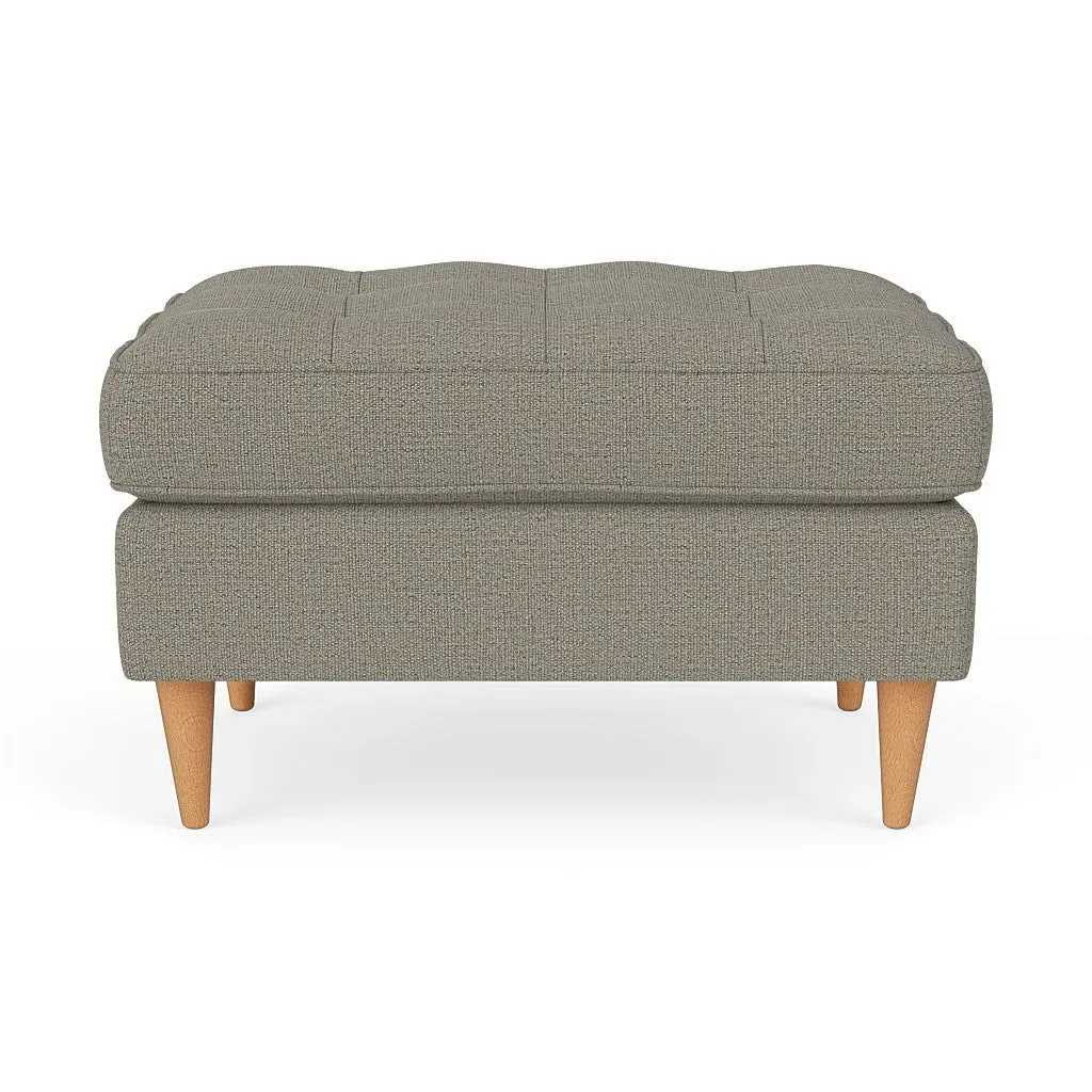 Saxon Foot Stool - Flax, Rustic Weave image