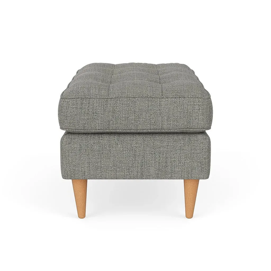 Saxon Foot Stool - Grey Marl, Rustic Weave
