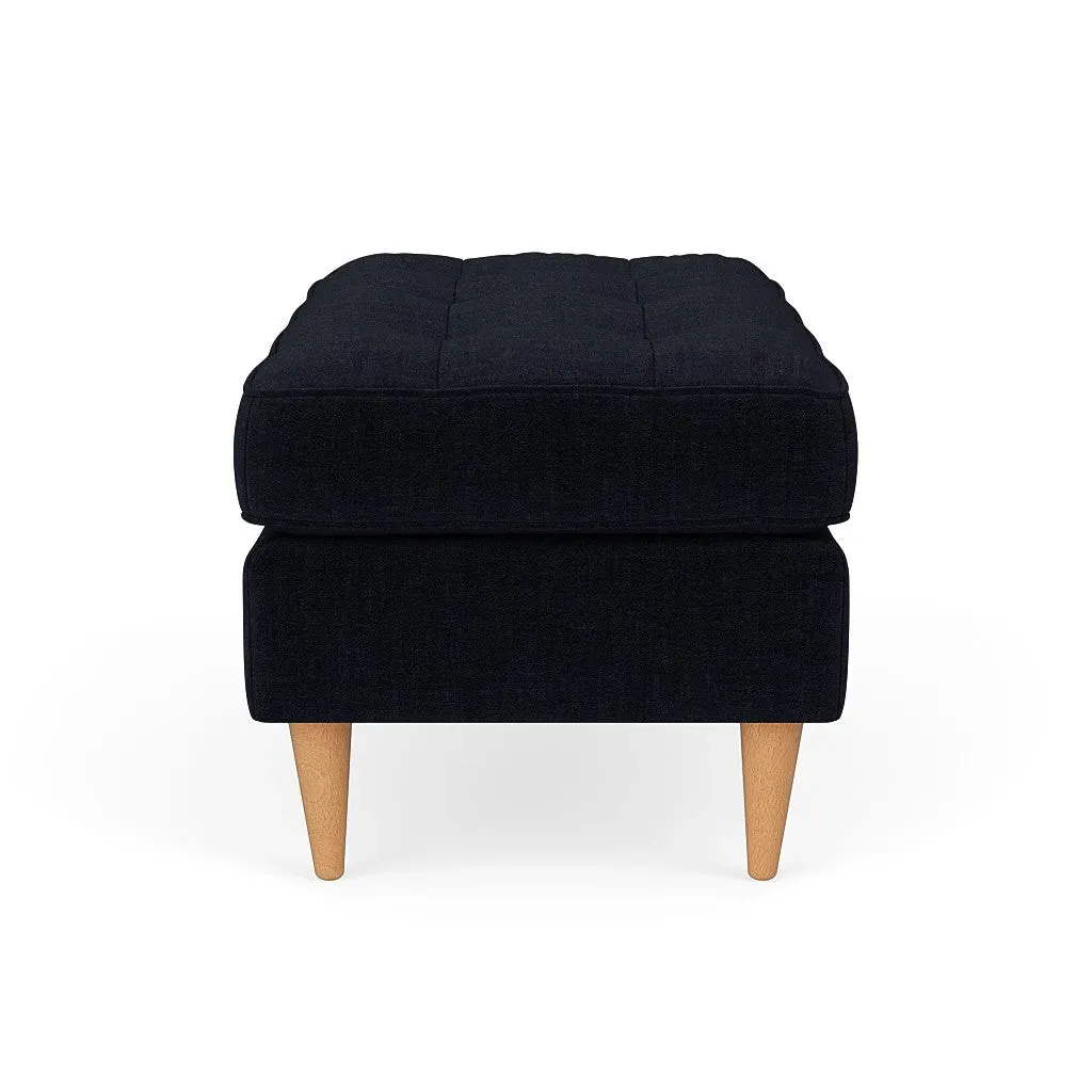 Saxon Foot Stool - Ink, Eco Chenille