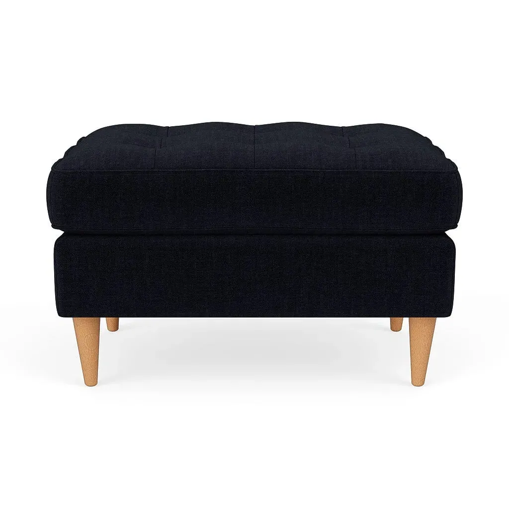 Saxon Foot Stool - Ink, Eco Chenille