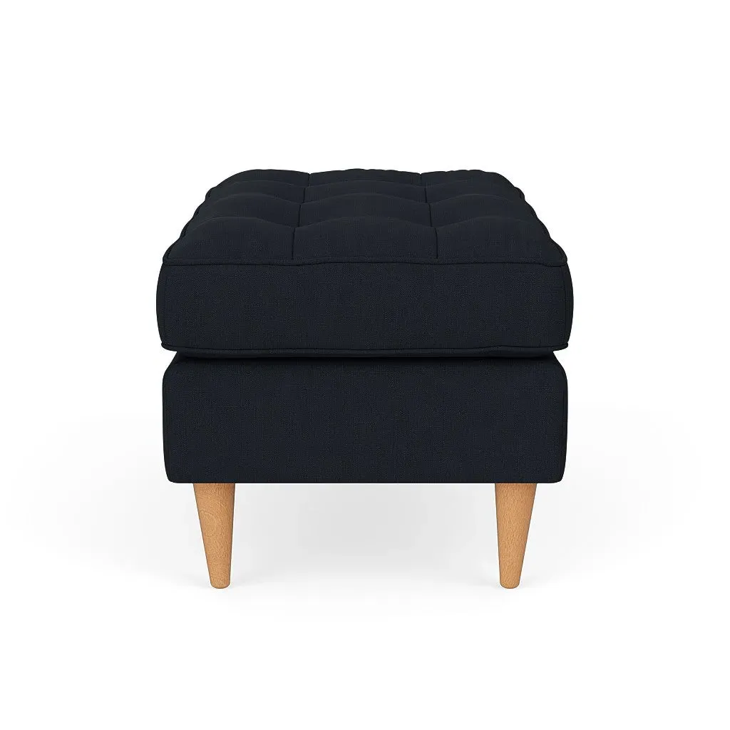 Saxon Foot Stool - Ink, House Linen Mix