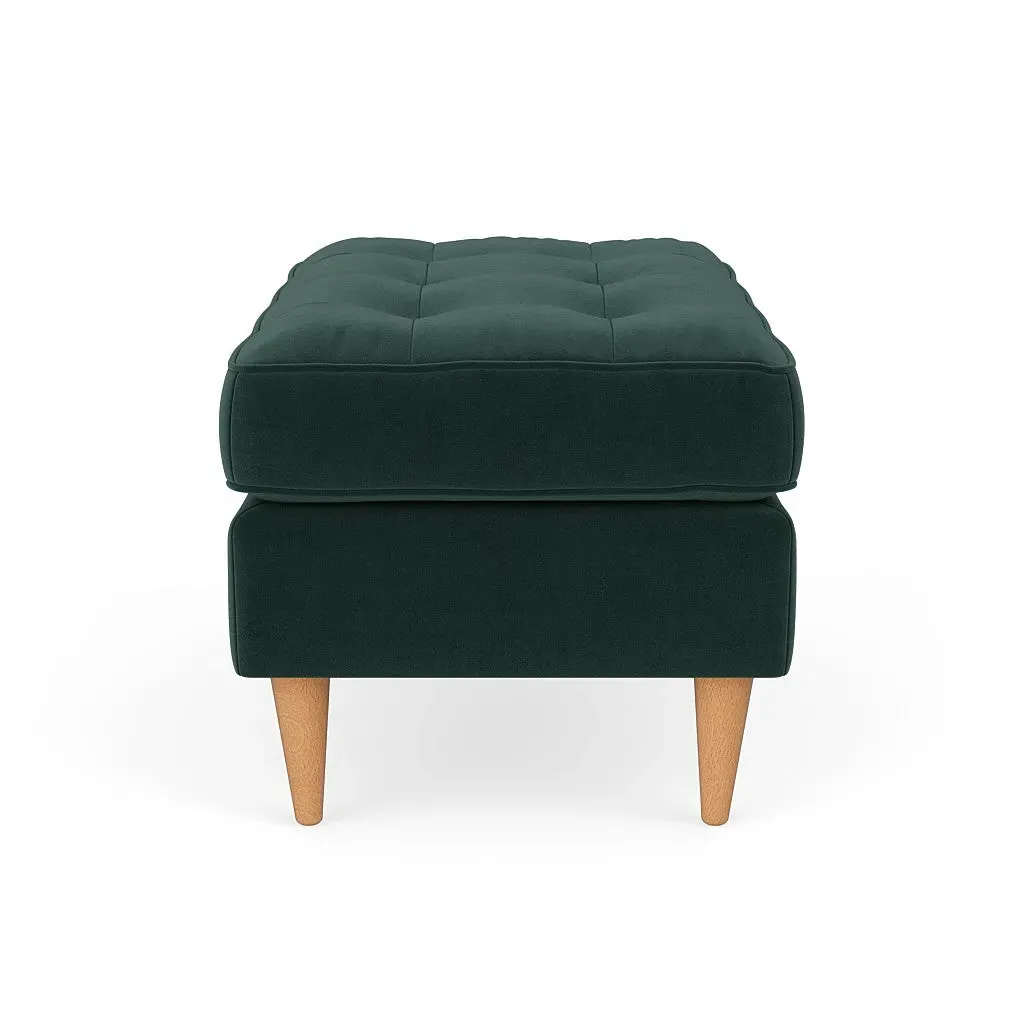 Saxon Foot Stool - Lake, Matt Velvet