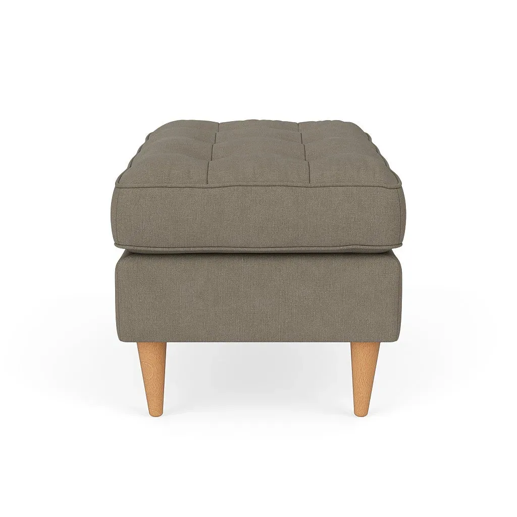 Saxon Foot Stool - Mid Grey, House Linen Mix