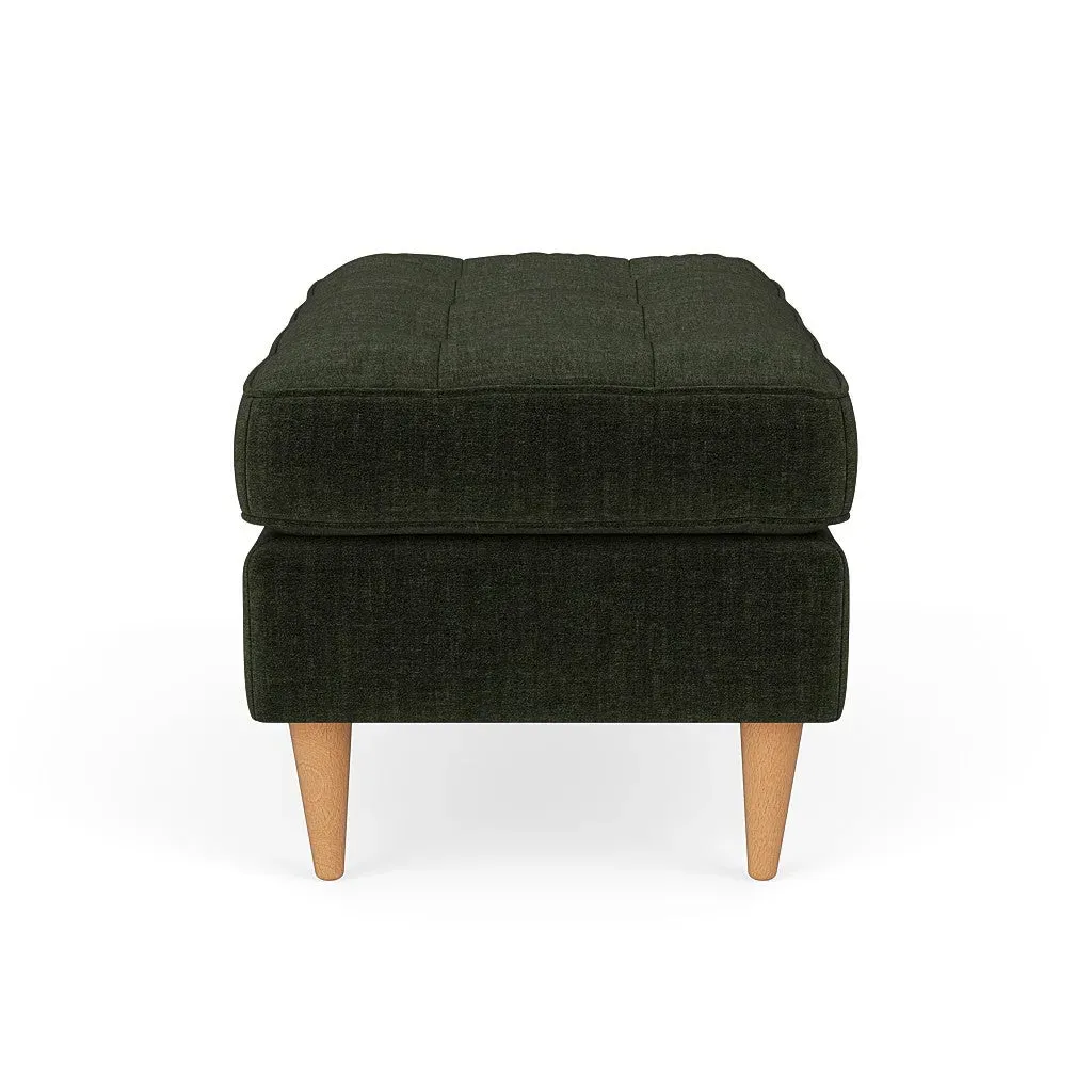 Saxon Foot Stool - Moss, Eco Chenille