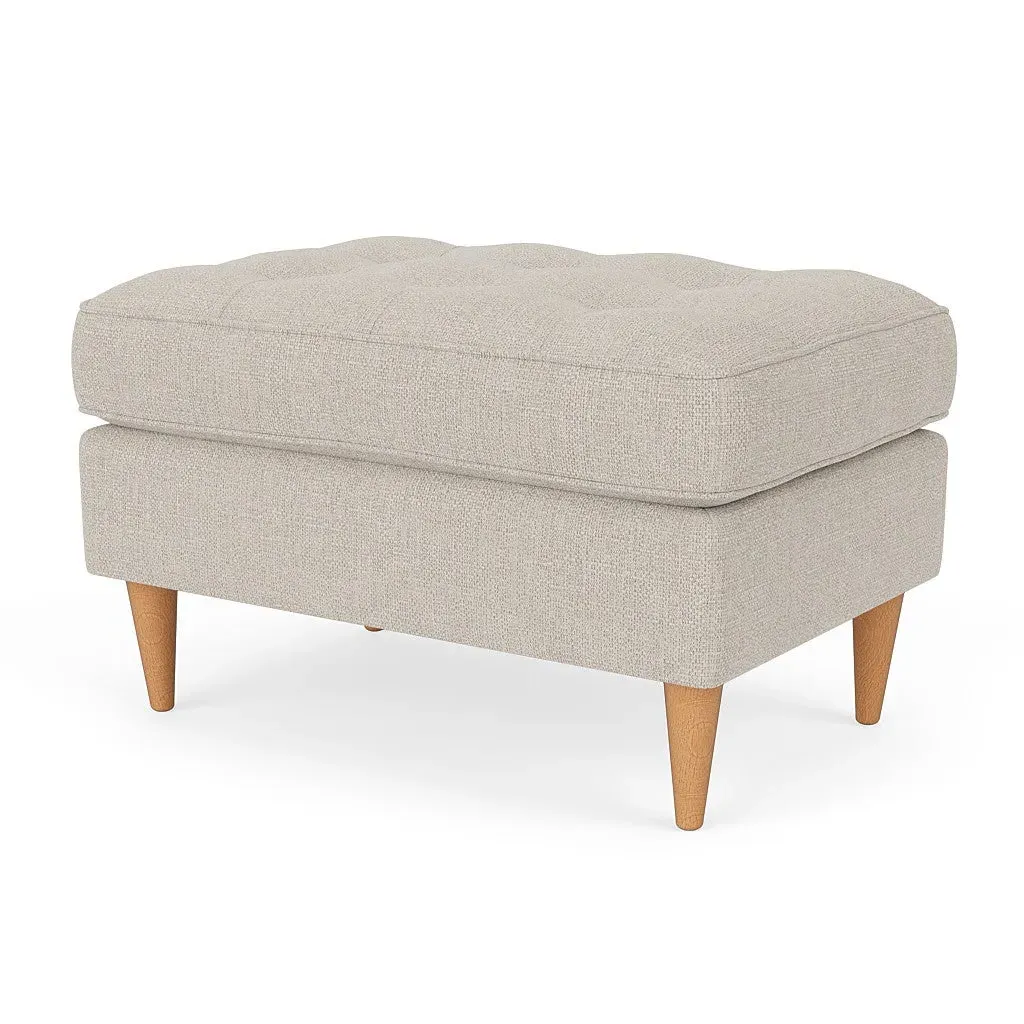 Saxon Foot Stool - Natural, Aquaclean Oxford