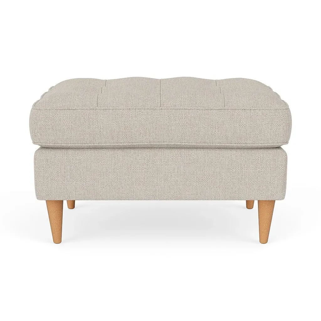 Saxon Foot Stool - Natural, Aquaclean Oxford