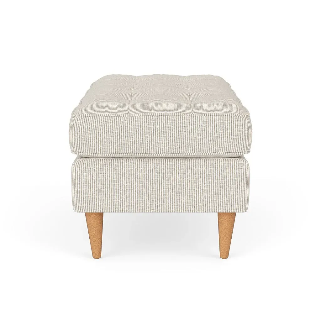 Saxon Foot Stool - Natural, Broadway Stripe