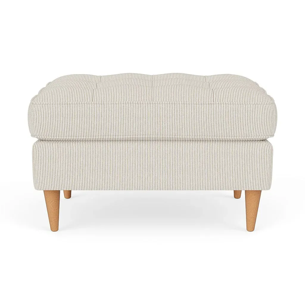 Saxon Foot Stool - Natural, Broadway Stripe