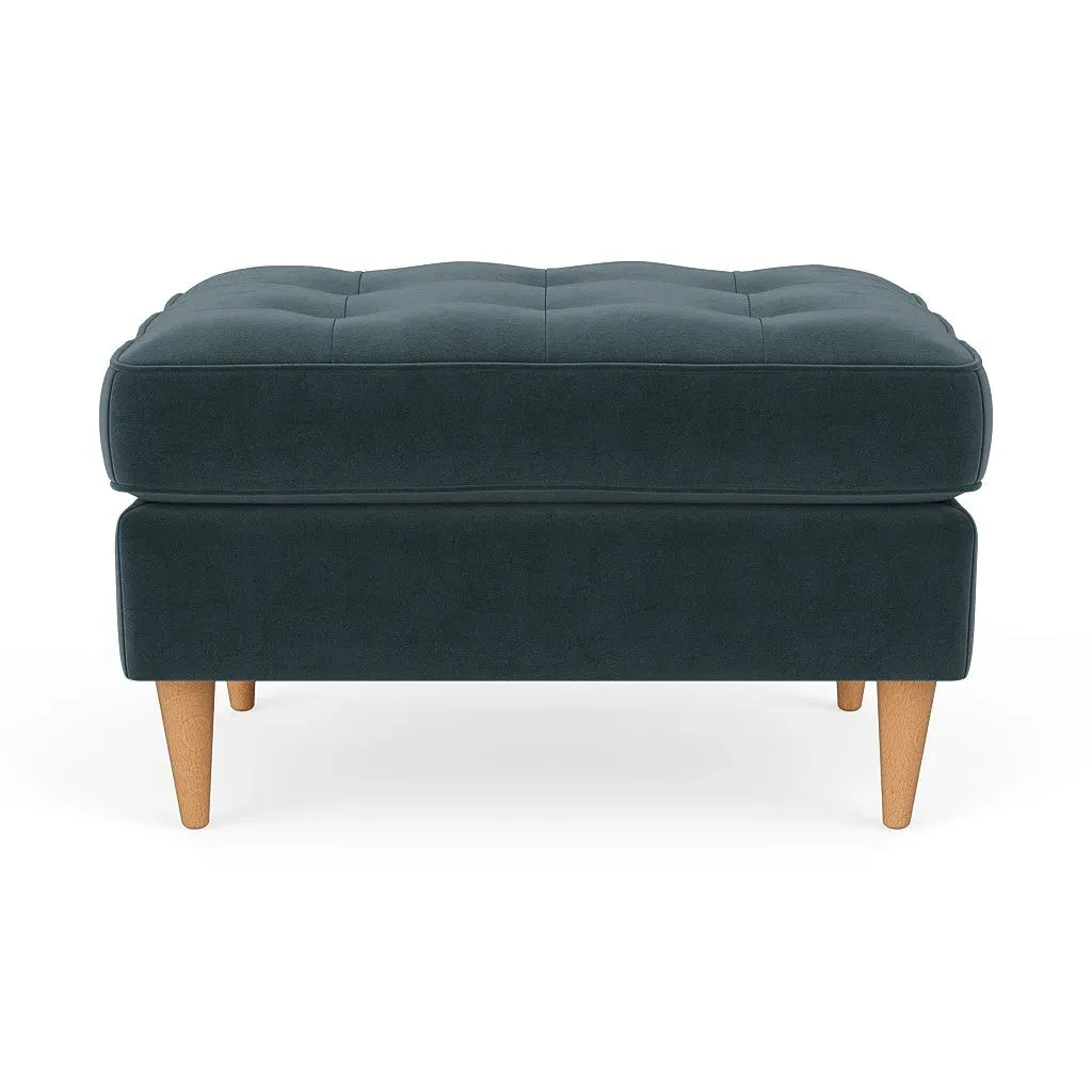 Saxon Foot Stool - Night Sky, Matt Velvet