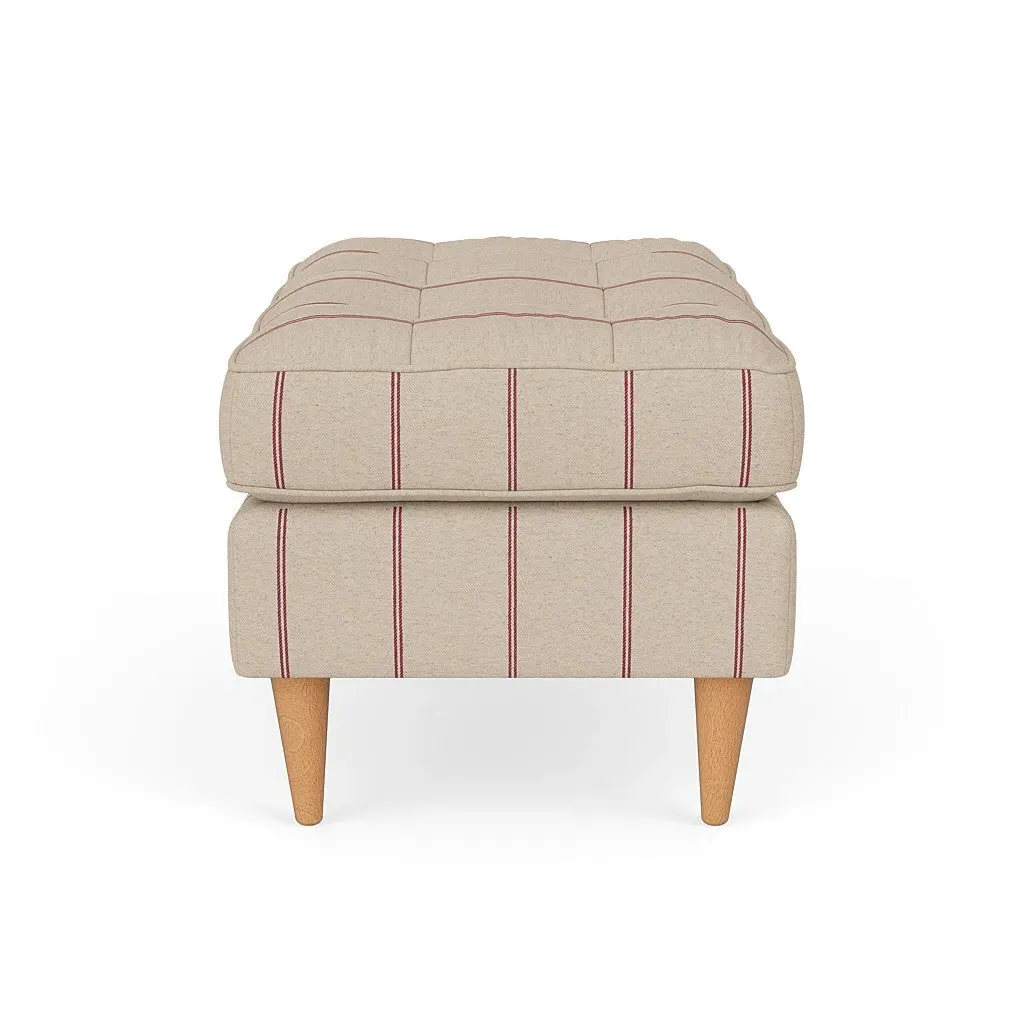 Saxon Foot Stool - Raspberry, Compton Stripe