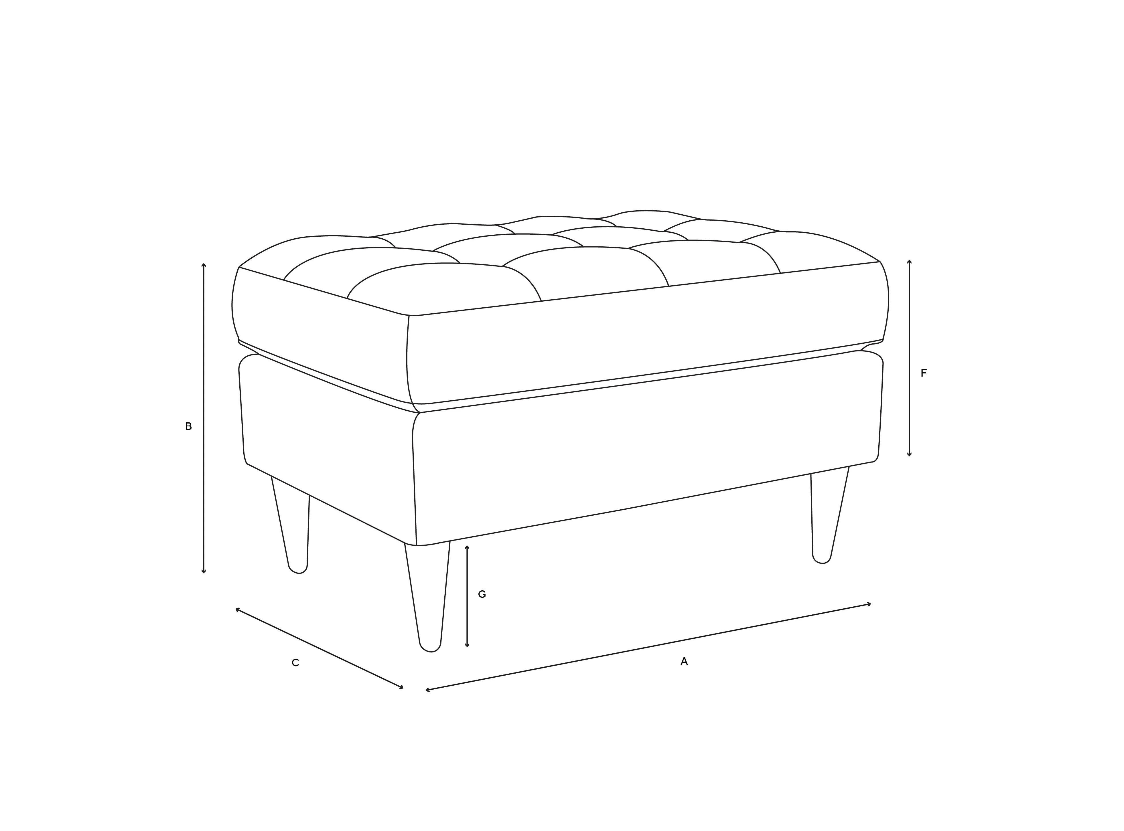 Saxon Foot Stool - Raspberry, Compton Stripe