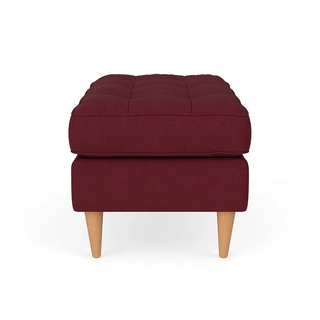 Saxon Foot Stool - Rosehip, House Linen Mix