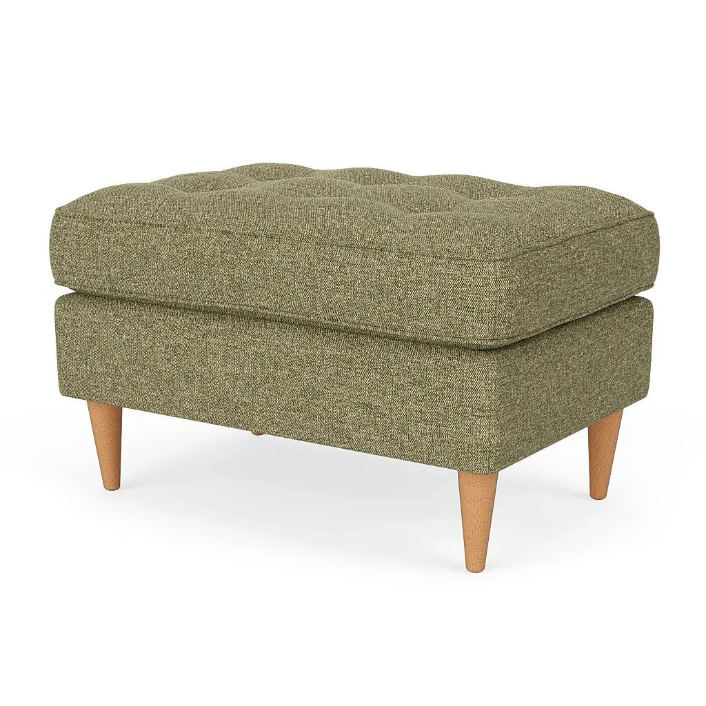Saxon Foot Stool - Sage, Aquaclean Oxford