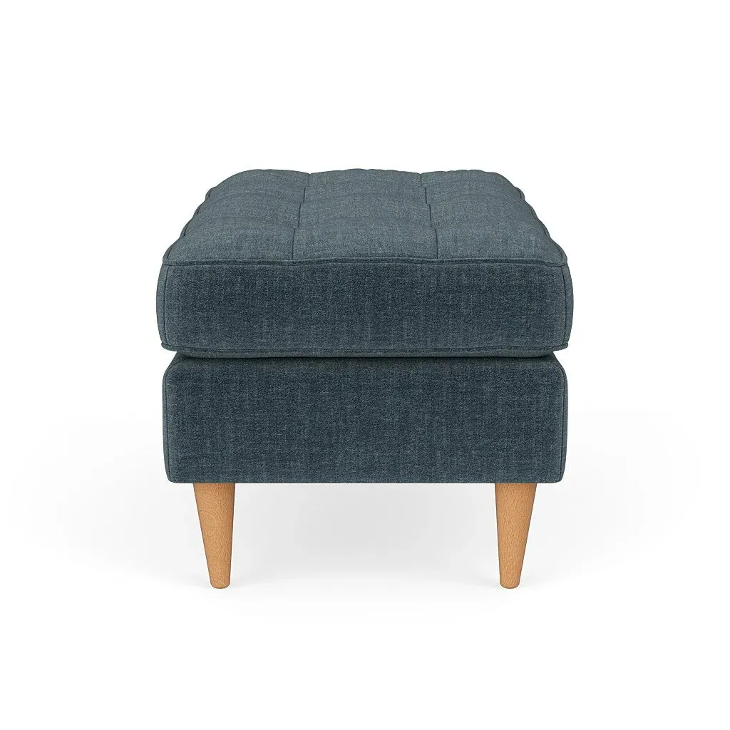 Saxon Foot Stool - Teal, Eco Chenille